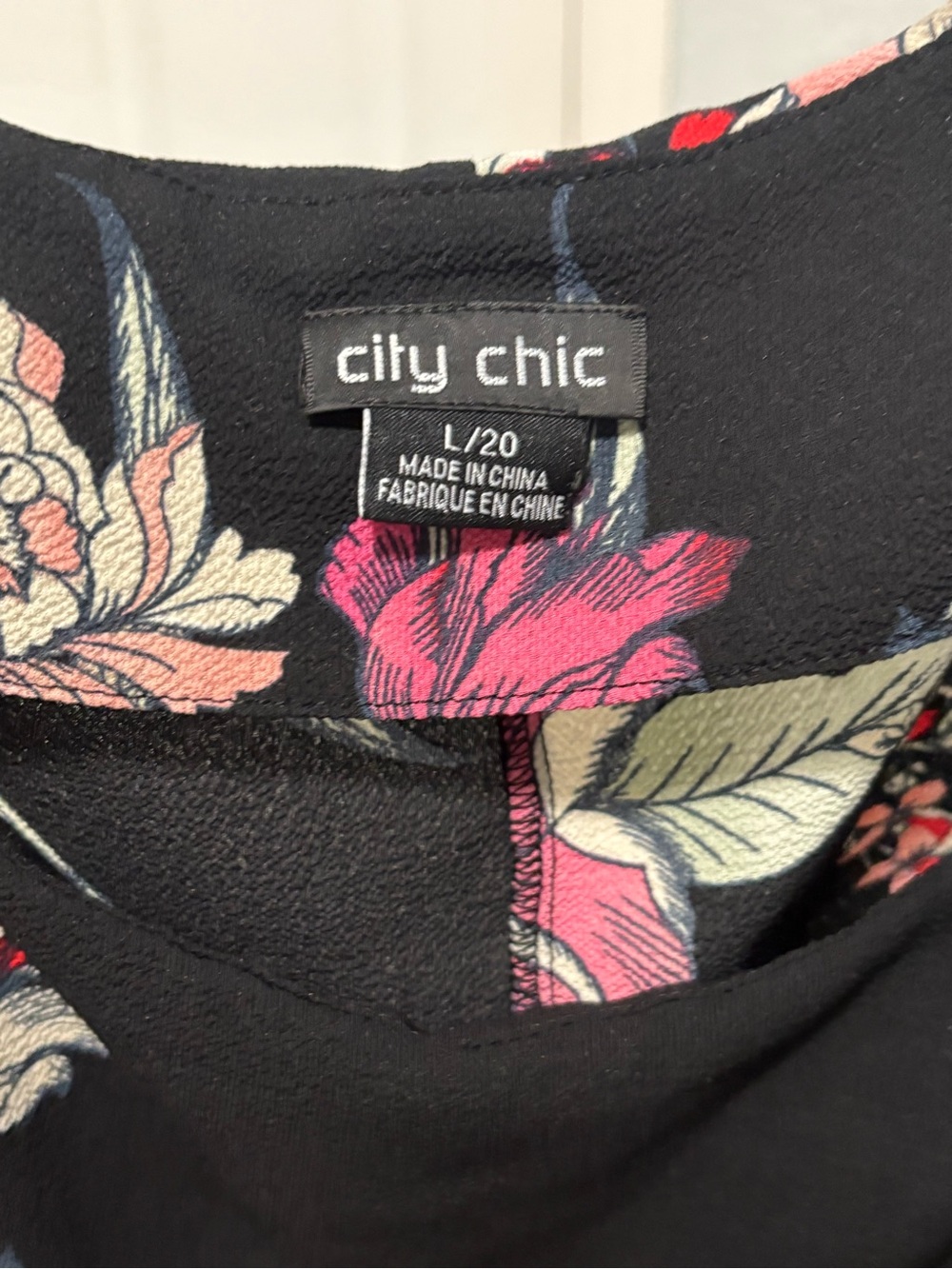 City Chic Black Floral Cold-Shoulder Blouse - Picture 3 of 3